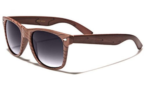 Faux Rose Wood Frame (looks real) Retro Style Sunglasses (Wood, Gradient)