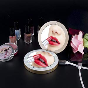 image for shinngo 3000mAh Portable Charger Mirror Compact Vanity Mirror with Lig