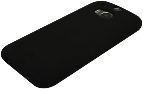 TRANSCASE All New HTC One M8 Case - Premium Silicone Rubber Gel Soft Skin Case Cover for HTC M8 2014 Release (Black)