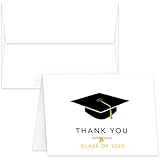 2020 Graduation Thank You Cards â€“ Cute and Stylish Greeting, Appreciation, Celebratory Card | A2 Size â€“ 4.25 x 5.5â€ When Folded | 80lb (216 gsm) | 25 Cards and Envelopes per Pack (Class of 2020)