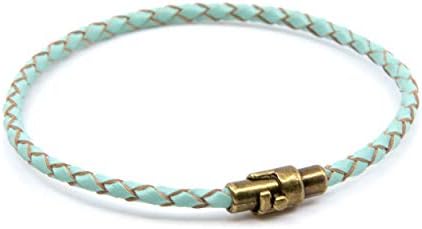 Lobo Verde Handmade Single Wrap Braided Leather Bracelet with Magnetic Copper Clasp