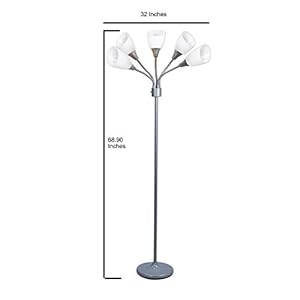 light accents medusa grey floor lamp with white acrylic shades