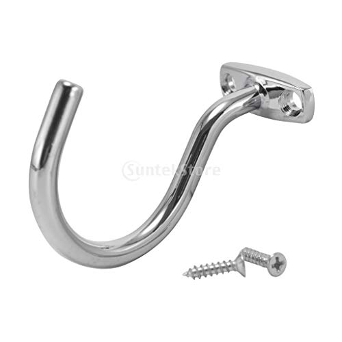 Silver Chrome Snooker Billiard Table Cue Hook to Hold Bridge Stick Pool Rack Billiard Accessories with 2 Mounting Screws
