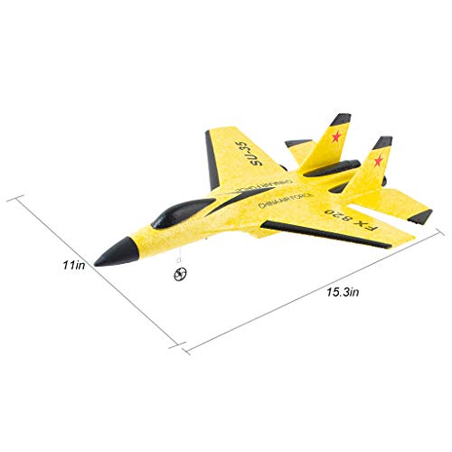 RC Plane Glider | SU-35 2.4GHZ Remote Control Airplane High Speed Fighter Jets | Durable EPP Foam Aircraft Toys wiht Safe Tech for Beginner (1PC Yellow Remote Control Plane Glider)