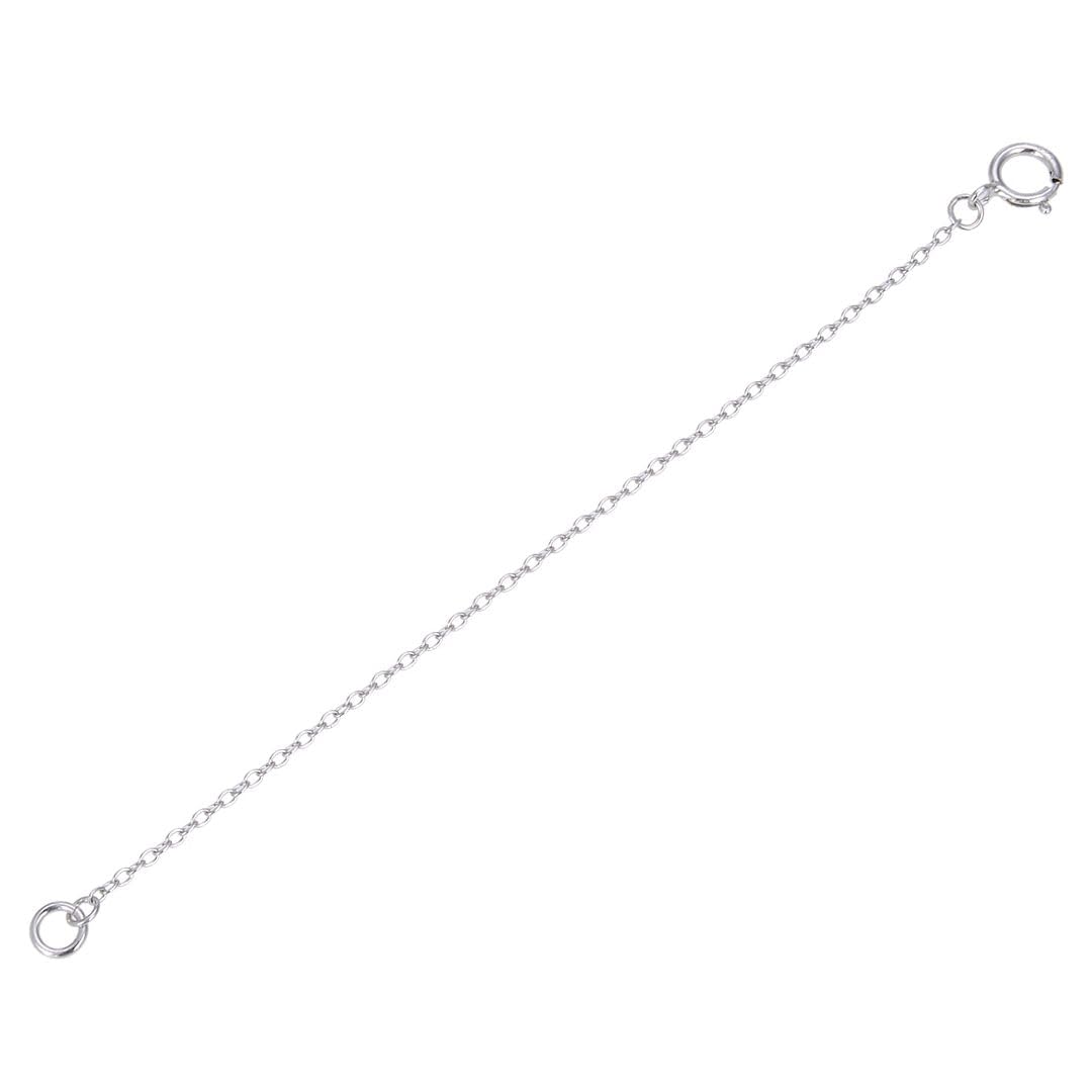 2pcs Adabele Authentic 925 Sterling Silver Chain Extender Clasp Thin Strong 2 inch Cable Chain Extension Tarnish Resistant White Gold for Necklace Bracelet Anklet Jewelry Making SS287-2