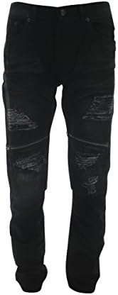 Gray Earth - Men's Rips Zipper Knee Pocket Jean - Black