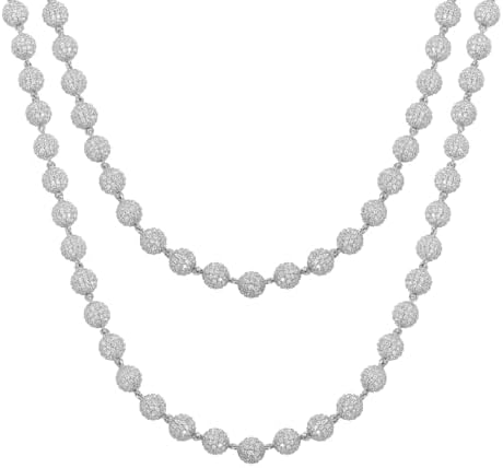 Amazon.com: GLD Shop Iced Ball Chain Necklace - 4MM/6MM Sizes - 16
