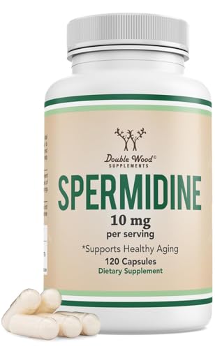 Spermidine Supplement (10mg of 99% Spermidine 3HCL - Third Party Tested) 120 Capsules - Over 100x More Potent Than Wheat Germ Extract for Cell Membrane, Telomere Health and Aging by Double Wood