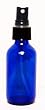 got oils? 2 Oz Blue Glass Bottle with Black Pump Mist Sprayer (Sold Individually)