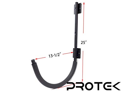 Protek 2 Pair of Indoor Outdoor 150 Lbs Kayak Canoe SUP Board Paddleboard Snowboard Surfboard Wakeboard Ski Storage Dock or Wall Mount Hook Display Rack Cradle Bar (Renewed) - Thumbnail 4