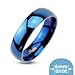 Jinique STR-0106 6mm Stainless Steel Mirror Polished Blue IP Dome Wedding Band Ring Sz 5-13 (5)
