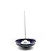 TrendBox Ceramic Handmade Artistic Incense Holder Burner Stick Coil Lotus Ash Catcher Buddhist Water Lily Plate - One Hole Round Blue