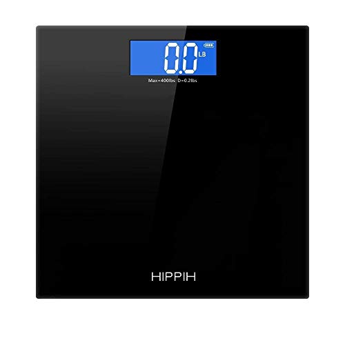 400lb / 180kg Digital Body Weight Bathroom Scale with Step-On Technology and Tempered Right Angle Glass Balance Platform