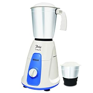 Inalsa Polo 550-Watt Mixer Grinder with 2 Jars, (White/Blue)
