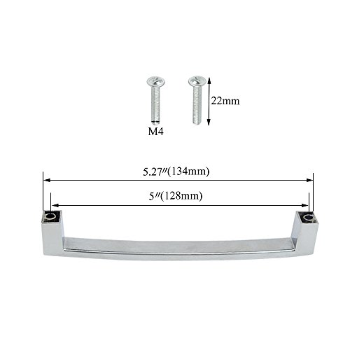 TOVOT 128 MM European Style Square Clear Glass Diamond Crystal Rhinestone Knobs Handle Pull for Cupboard Kitchen Bathroom Knobs Drawer Wardrobe Door Handle Pull(6 pack)