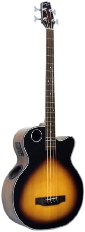 Boulder Creek Guitars EBR1-TB4 4-Strings Acoustic-Electric Bass Guitar, Tobacco Sunburst Finish