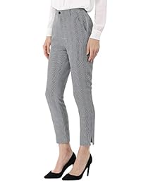Pantalones de trabajo para dama, cintura alta, elásticos, para oficina