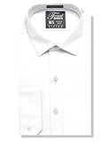 Formal Shirts Fitted Mens Solid Color Dress Shirt or Tuxedo Shirt, 100 Percent  Luxe Microfiber, Spread Collar White 16-16.5