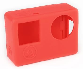Shopready Exclusive Protective Skin Dustproof Silicone Case Gel Housing Soft Rubber Cover for GoPro Hero4 Silver Camera (Compatible with GoPro Hero 4 Black with Touch BacPac) - Red