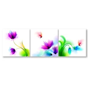 3 Piece Canvas Wall Art-Romantic Flower-Canvas Prints Home Artwork Decoration for Living Room,Bedroom - 12"x12"x3 Panels