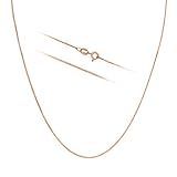 Rose Gold Plated Sterling Silver Necklace - 1mm Box Chain - Hypoallergenic and Tarnish Resistant - Classic Design and Comfortable Fit - 14