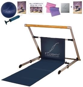 Fluidity Barre System with Bonus Seat & Thigh DVD, Silver/Blue