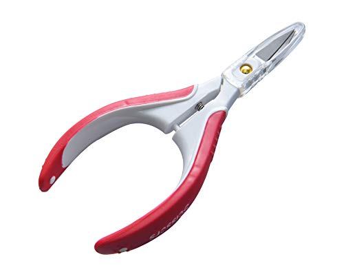 Stainless Steel Professional Curved Cuticle Scissor Cuticle Nipper Cuticle Cutter Cuticle Trimmer Cuticle Remover with Safety Cover For Dead (Red)