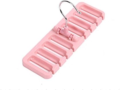 Set of 2 Pink Tie Belt Rack,Plastic Organizer Hanger,Securely holds 8 belts
