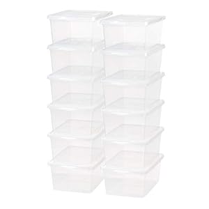 IRIS USA 17.5 Qt Plastic Storage Container Bin with Latching Lid, Stackable Nestable Box Tote Closet Organization School…