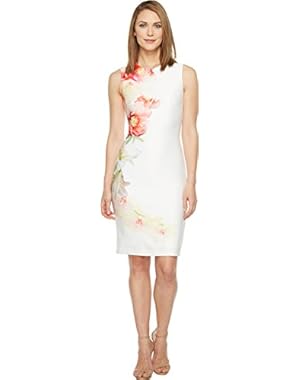 Calvin Klein Women's Sleeveless Sheath Dress with Floral Pattern