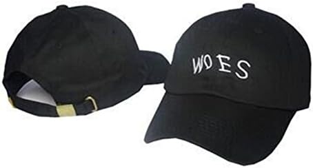 Men Womens WOES letters Cotton Baseball Cap Boys Girls Snapback Hip Hop Flat Hat Black