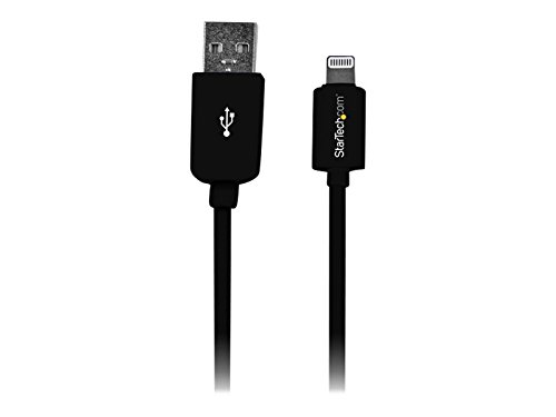 StarTech.com 3m (10ft) Long Black Apple® 8-pin Lightning Connector to USB Cable for iPhone / iPod / iPad - Charge and Sync Cable (USBLT3MB)