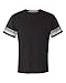 Champion Men's Authentic Originals Tri-blend Short Sleeve Varsity Tee, Black Stripe, Medium