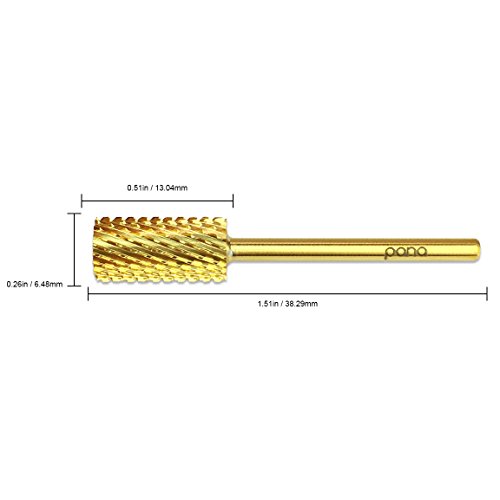 Pana 3/32" Safety Nail Carbide Bit - Gold Large Barrel Head (Grit: Extra Coarse - XC) for Electric Dremel Drill Machine