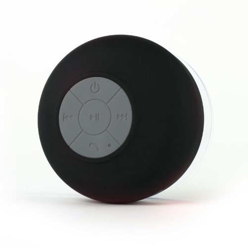 Splash Tunes Shower Speaker - Waterproof Bluetooth Shower Speaker, Portable, Hands-Free, Wireless, Water Resistant, Shower Speaker with Built-in Mic and Suction Cup - Black
