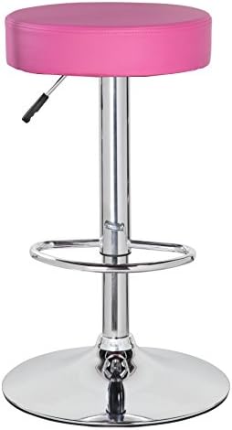 eurosports Bar Stool ES-5079-PR Height Adjustable PU Bar Stool (pink, 1-pack)