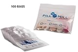 Pill Bag 100 Count - Size 3" X 2" 3 Mil - Plastic Pill Organizer Bags - Small Pocket Pill Baggies - Travel Pill Pouch- Daily AM PM Medicine Storage Pouches - Locking Pill Carrier Container