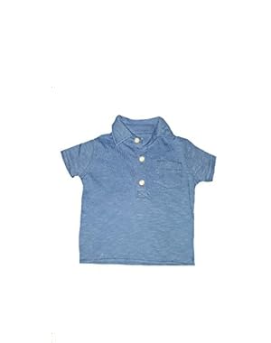 Boy's S/S Blue Jersey Polo Shirt (6 Months)