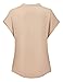 Regna X Love Coated Womens Henley V Neck Sleeveless Curved Hem Chiffon Blouse