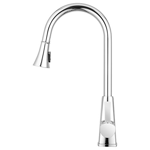 Bridgeport Pull Down Kitchen Faucet by Pacific Bay (Chrome) - Features Multiple Spray Functions, and an Eco Friendly Water and Energy Saver – New 2018 Model