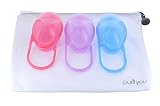 purifyou PurePouch BPA-Free Pacifier Case Holder & Nipple Shield Case for Travel, Set of 3 with Free Mesh Bag