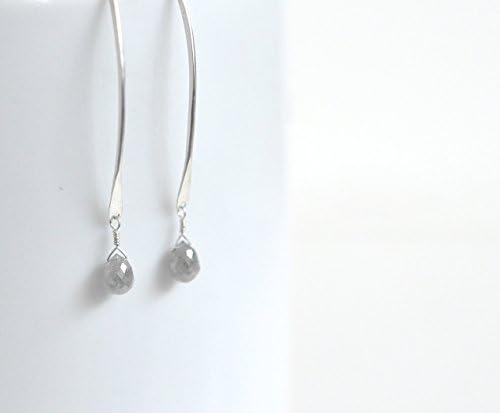Gray Diamond Earrings - Grey Diamonds & Sterling Silver Drop Earrings