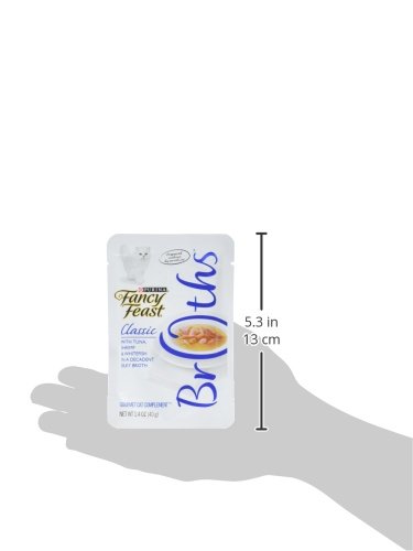 PURINA FANCY FEAST LIMITED INGREDIENT WET CAT FOOD COMPLEMENT, BROTHS WITH TUNA, SHRIMP & WHITEFISH – (PACK OF 16) 1.4 OZ. POUCHES