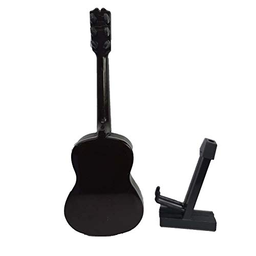 LS Wooden Maple Mini Ornaments Guitar Musical Instrument Miniature Dollhouse Model Home Decoration (3.9'' Guitar)