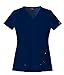 Dickies Xtreme Stretch Women's 82851 V-Neck Top & 82011 Drawstring Pant Medical Uniform Scrub Set (Navy - Medium)