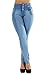 Style M1127– Colombian Design, High Waist, Butt Lift, Levanta Cola, Skinny Jeans in Light Blue Size 5