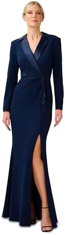 Amazon.com: Adrianna Papell Stretch Jersey Tuxedo Cocktail Dress with Shawl  Collar Black 4 : Clothing, Shoes & Jewelry