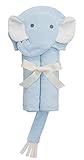 Elegant Baby Bath Time Gift Hooded Towel, Pastel Blue Elephant