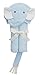 Elegant Baby Bath Time Gift Hooded Towel, Pastel Blue Elephant