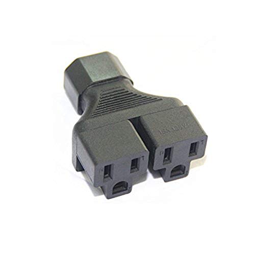 Dshot C14 to 2 US 3 pin female Power splitter Y adapter,C14 to 2 5-15R